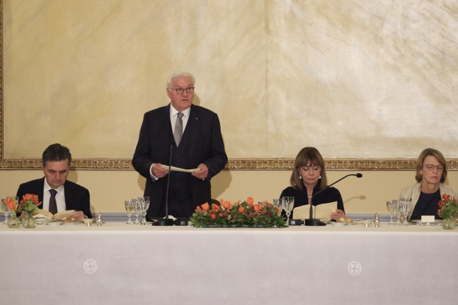 Κατερίνα Σακελλαροπούλου: Το επίσημο δείπνο προς τιμήν του Γερμανού Προέδρου Σταϊνμάιερ