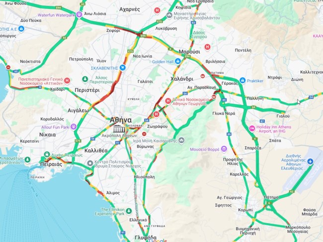 Κίνηση στους δρόμους: Στο "κόκκινο" ο Κηφισός - Πού υπάρχουν προβλήματα