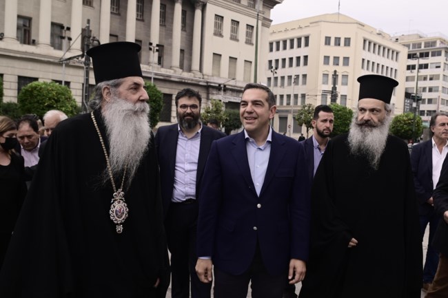 Στο "Μαρινάκειον Μέλαθρον" ο Αλέξης Τσίπρας - Συνάντηση με τον Μητροπολίτη Πειραιώς Σεραφείμ [Εικόνες - Βίντεο]