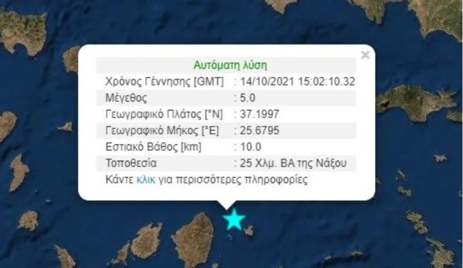 Απίστευτη γκάφα με τον σεισμό στη Νάξο: Λάθος από το Γεωδυναμικό Ινστιτούτο για δόνηση 5 Ρίχτερ