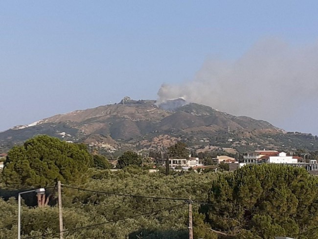 Πυρκαγιά σε δασική έκταση στο Καλαμάκι Ζακύνθου - Στη μάχη εναέρια μέσα πριν πέσει η νύχτα [Εικόνες-Βίντεο]
