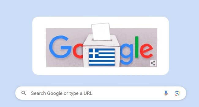 Αφιερωμένο στις εκλογές στην Ελλάδα το σημερινό doodle της Google