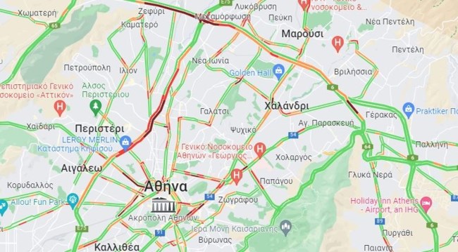 Στο "κόκκινο" οι δρόμοι εξαιτίας της απεργίας: Μεγάλες καθυστερήσεις και ουρές χιλιομέτρων - Live η κίνηση