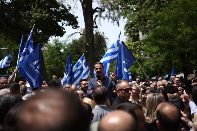 Στην Κυψέλη ο Κυριάκος Μητσοτάκης: "Οι αντίπαλοί μας ομολογούν ότι πάμε για αυτοδυναμία από την πρώτη Κυριακή"