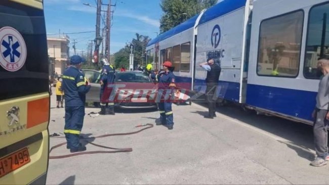 Πάτρα: Τύχη βουνό είχε η γιατρός που πέρασε με κλειστή μπάρα και συγκρούστηκε με τρένο [βίντεο]