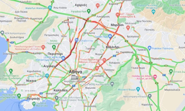 Μποτιλιάρισμα στον Κηφισό μετά την καραμπόλα τεσσάρων αυτοκινήτων - Live η κίνηση