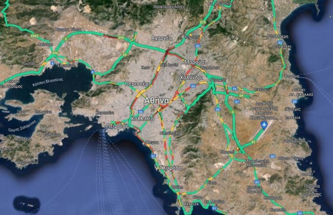 Μποτιλιάρισμα στην Αττική οδό - Γέμισε μακαρόνια η άσφαλτος - Live η κίνηση στους δρόμους