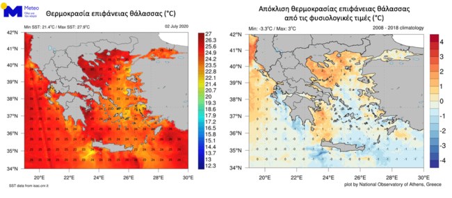 "Εβρασε" η θάλασσα - Πλησίασε τους 28 βαθμούς η θερμοκρασία του νερού από την άπνοια [εικόνα]