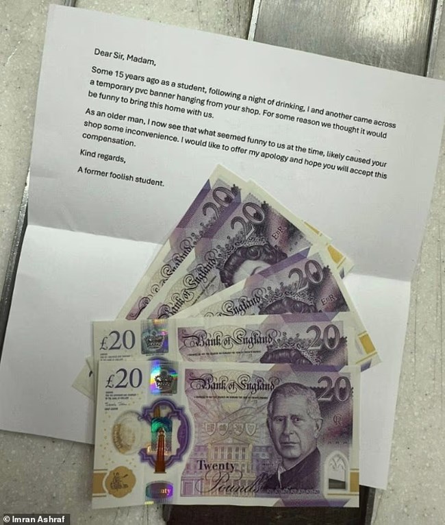 Ουαλία: Η απίθανη "συγγνώμη" κλέφτη 15 χρόνια μετά -Εστειλε επιστολή με 100 λίρες σε ιδιοκτήτη καταστήματος