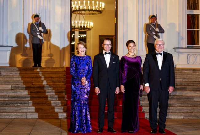 Royal velvet η πριγκίπισσα Βικτώρια: Η διάδοχος του θρόνου της Σουηδίας με βελούδινο ντραπέ φόρεμα σε επίσημη δεξίωση