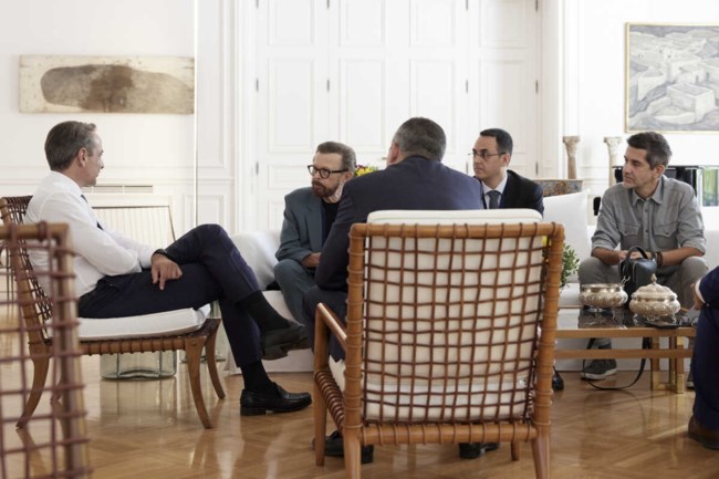Συνάντηση Μητσοτάκη με τον Bjorn Ulvaeus των ABBA για τα πνευματικά δικαιώματα των μουσικών
