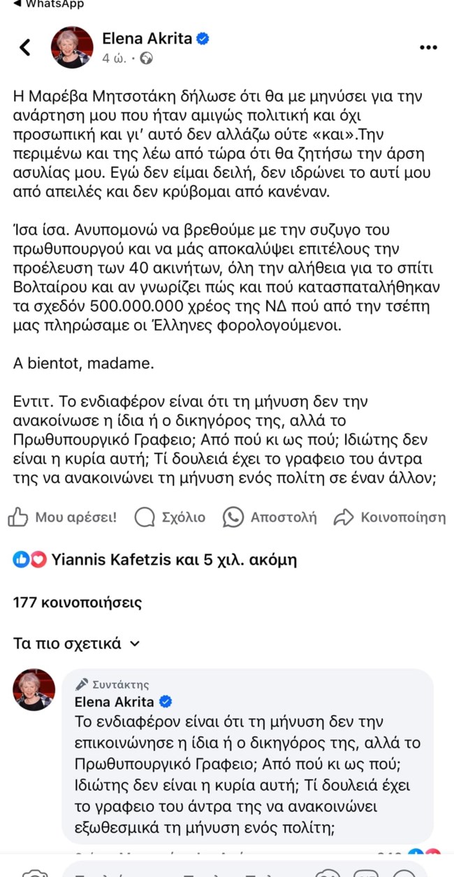 Ακρίτα ανάρτηση για Μαρέβα