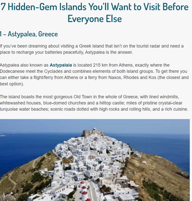 Ποιο ελληνικό νησί είναι ανάμεσα στα επτά "κρυμμένα πετράδια" του πλανήτη για το 2025