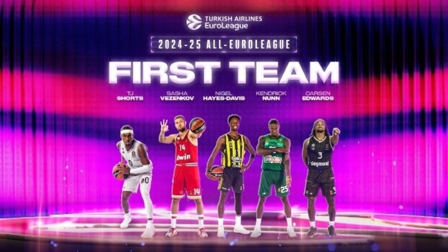 Euroleague: Στην κορυφαία 5άδα Ναν και Βεζένκοφ- Στην 2η καλύτερη Φουρνιέ και Χουάντσο