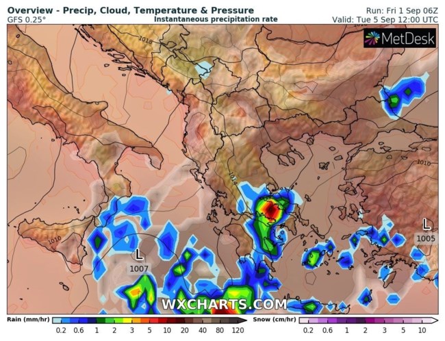 Η πρόγνωση καιρού για σήμερα - Ποιες περιοχές θα έχουν βροχές - Καταιγίδες και άστατος καιρός ως 15 Σεπτεμβρίου