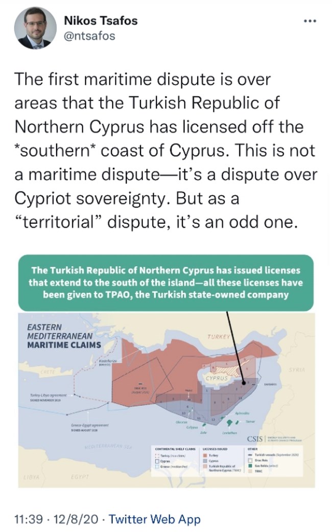 Σάλος με σύμβουλο του Μητσοτάκη που αναφέρει τα Κατεχόμενα ως "Τουρκική Δημοκρατία της Βόρειας Κύπρου" - Κατέβασε το tweet