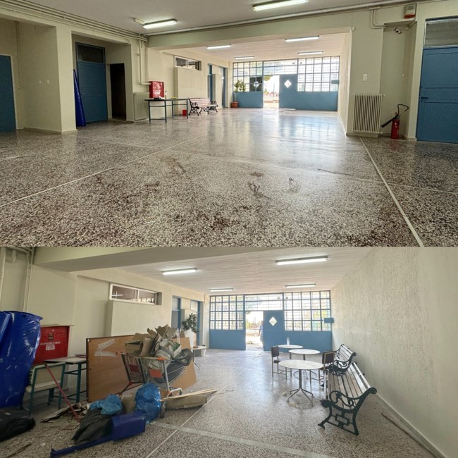 Όλα εν τάξει στο Γυμνάσιο και το Λύκειο Νέας Πεντέλης μετά τις φωτιές από τον Douleutaras