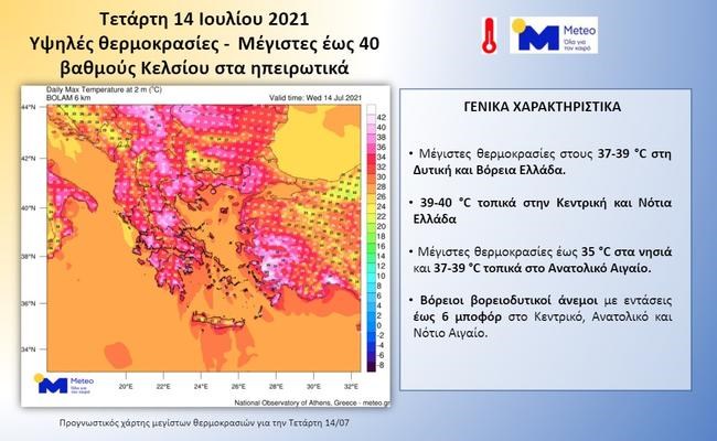 Ερχεται 3ήμερο καύσωνα: 41 βαθμοί στα ηπειρωτικά - Χάρτης με τις υψηλές θερμοκρασίες - Πρόγνωση Μαρουσάκη