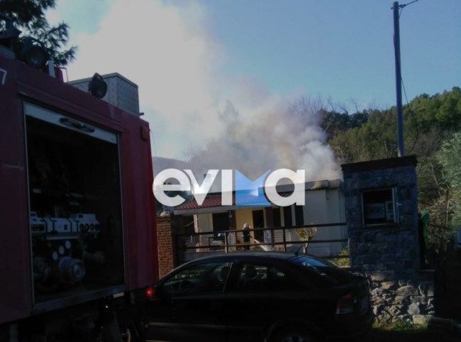 Εύβοια: Φωτιά σε μονοκατοικία στο Μαντούδι [εικόνα]