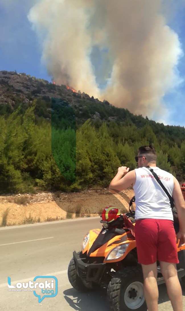 Νέο πύρινο μέτωπο στο Λουτράκι: Καίγεται δασική έκταση - Εκκενώθηκε κατασκήνωση με 40 παιδιά [Εικόνες-Βίντεο]