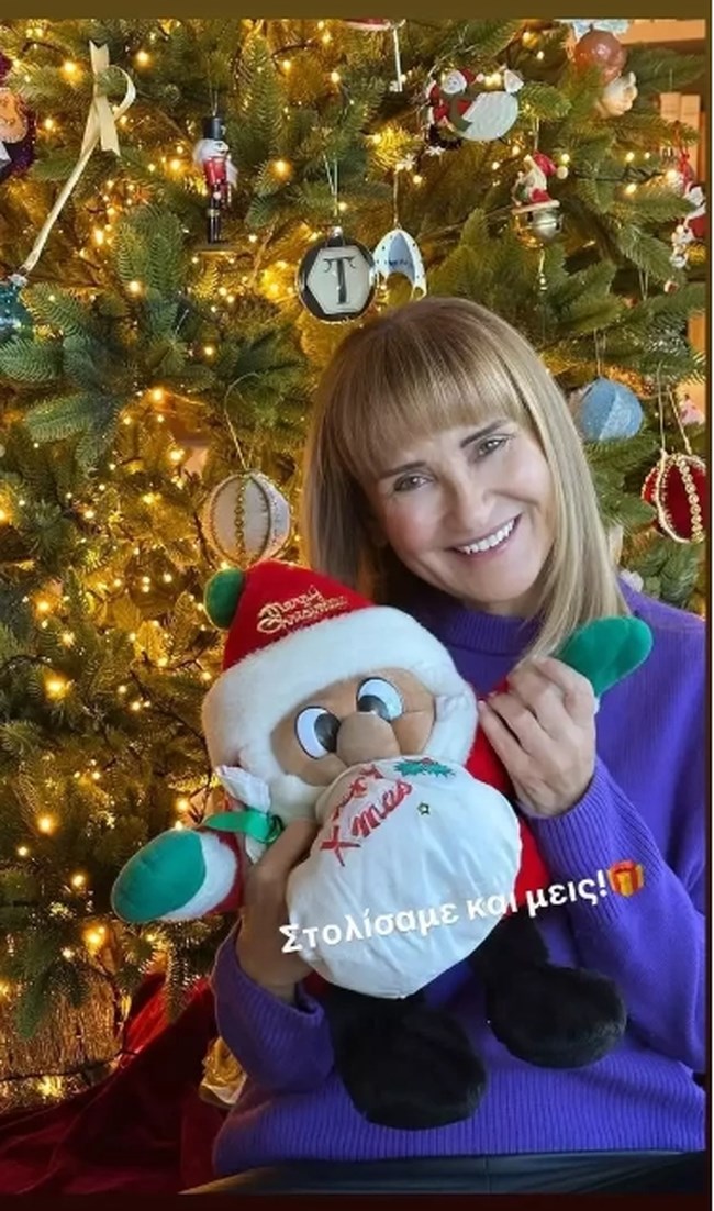 Μάρα Ζαχαρέα: Το χριστουγεννιάτικο δέντρο της έχει τα πιο όμορφα στολίδια - Η φωτογραφία στο σαλόνι της