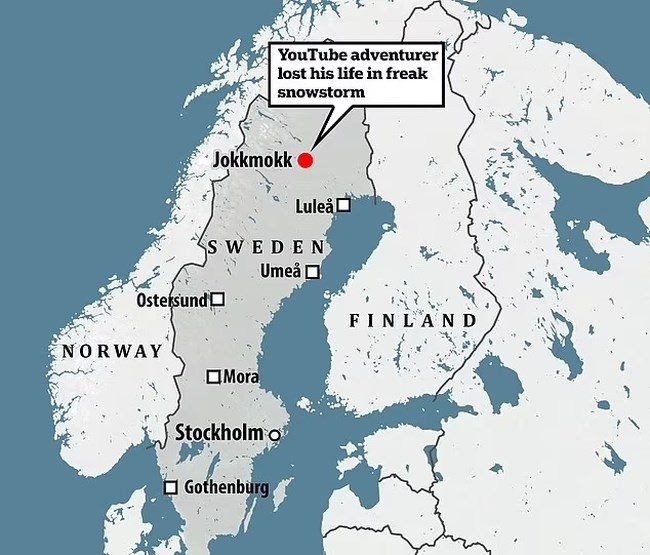 Τραγικός θάνατος για 22χρονο Σουηδό YouTuber: Πάγωσε και πέθανε από υποθερμία όταν έκανε γύρισμα μέσα σε χιονοθύελλα