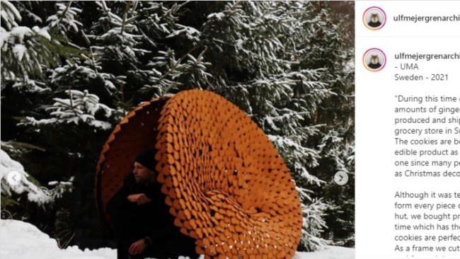 Χριστουγεννιάτικη βρώσιμη καλύβα από μπισκότα με πιπερόριζα