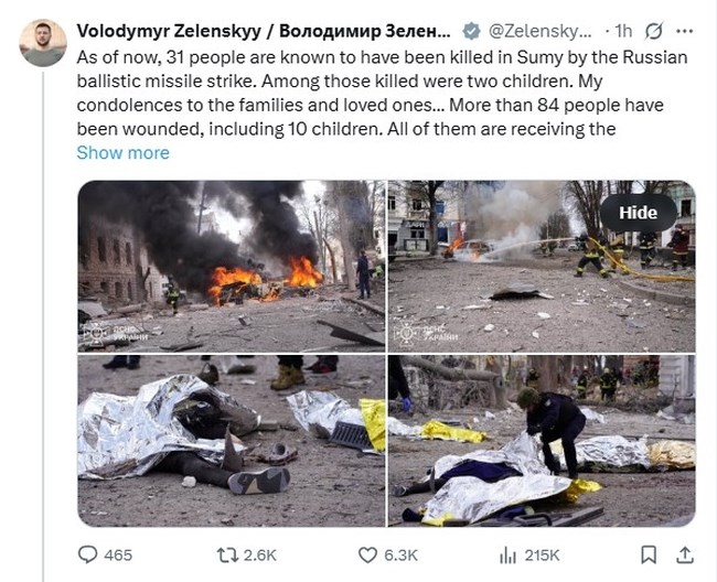 Ουκρανία: Τουλάχιστον 32 νεκροί μετά από ρωσική πυραυλική επίθεση την Κυριακή των Βαΐων - Οργισμένη αντίδραση Ζελένσκι