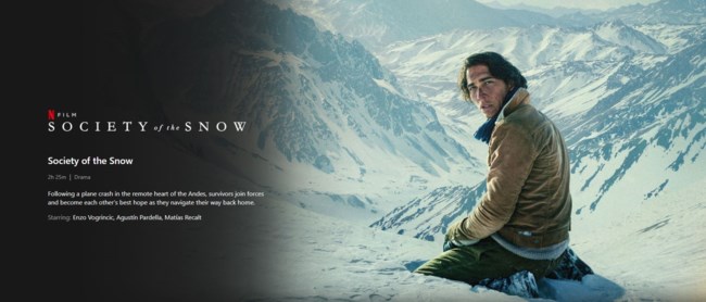 NETFLIX SOCIETY OF THE SNOW
