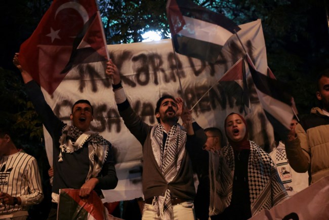 ΠΟΛΕΜΟΣ ΣΤΟ ΙΣΡΑΗΛ Φιλοπαλαιστινιακή διαδήλωση στην Άγκυρα