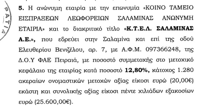 Λεωφορεία Αττικής Μέτοχοι
