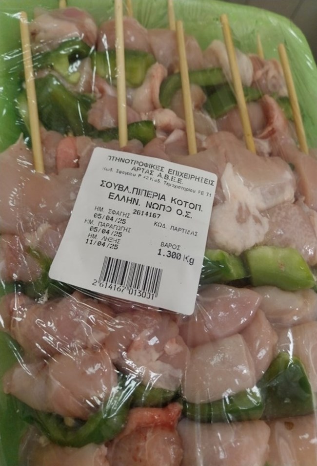 Ο ΕΦΕΤ ανακαλεί σουβλάκι κοτόπουλο με πιπεριά λόγω σαλμονέλας - Για ποιο προϊόν πρόκειται