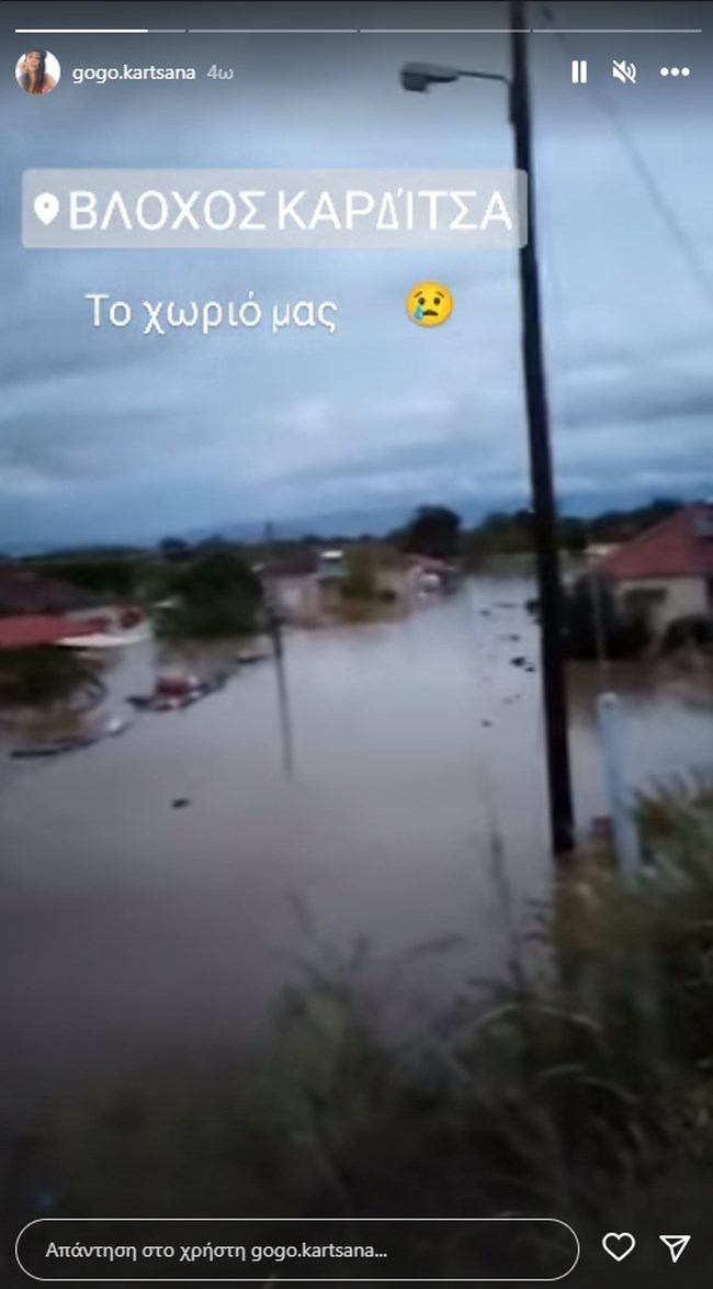 Γωγώ Καρτσάνα: Βούλιαξε το σπίτι της ηθοποιού στον Βλοχό Καρδίτσας- Το νερό έφτασε μέχρι τη σκεπή [εικόνες]