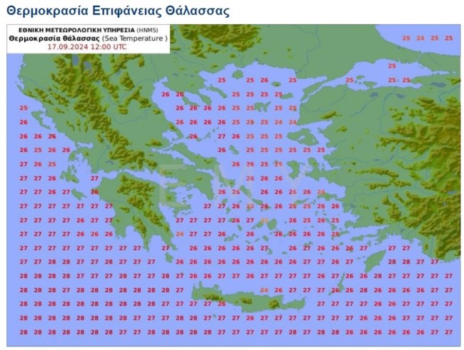 Καιρός: Καλά νέα για όσους συνεχίζουν τα μπάνια - Στους 27 βαθμούς η θερμοκρασία στις θάλασσες - Πού θα βρέξει