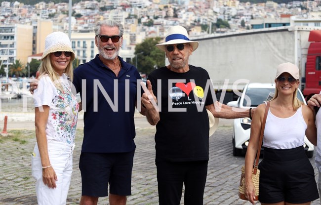 Ο Πιρς Μπρόσναν στην Καβάλα παρέα με τον ελληνικής καταγωγής δισεκατομμυριούχο Τζον Πολ Ντετζόρια [εικόνες-βίντεο]