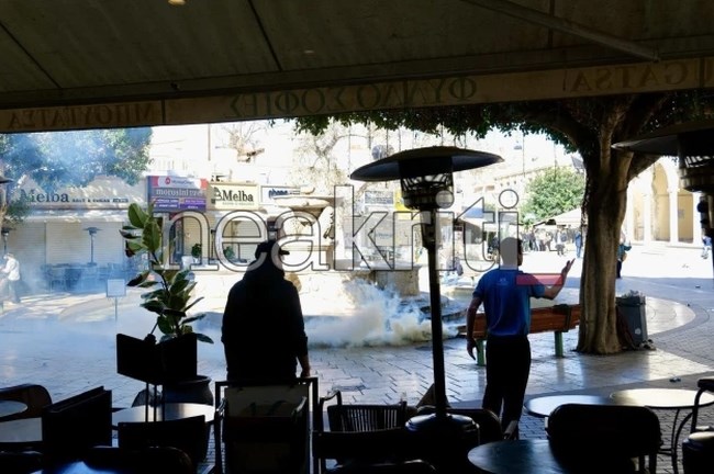 Ένταση στο Ηράκλειο μετά τη συγκέντρωση για τα Τέμπη