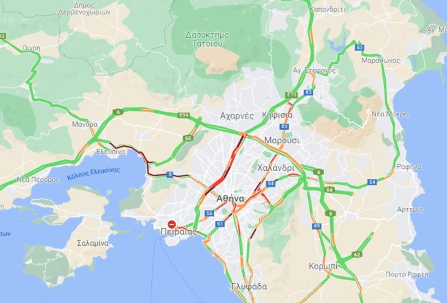 Ασπρόπυργος: Άνοιξε η εθνική οδός Αθηνών - Κορίνθου στο ρεύμα προς Αθήνα	 [χάρτης]