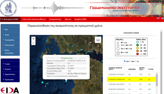 Σεισμός 3,3 Ρίχτερ στον Πύργο Ηλείας