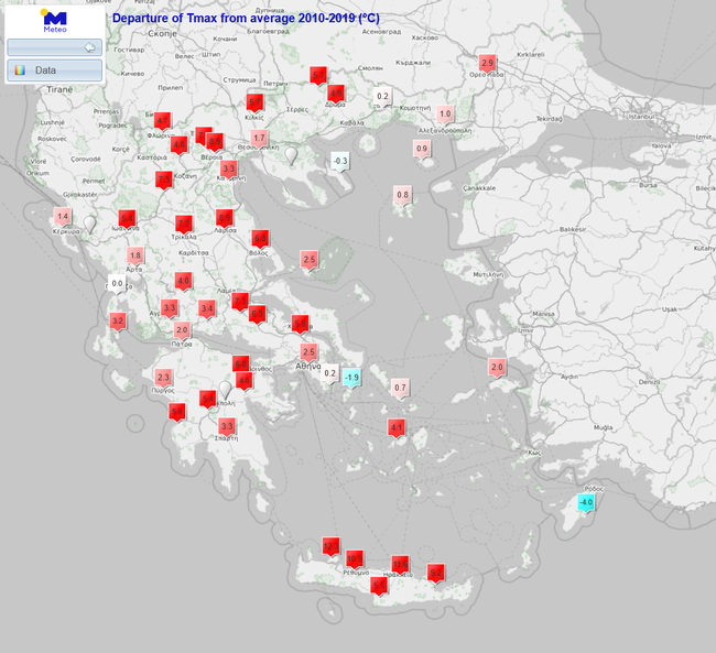 Χάρτης Θερμοκρασίες