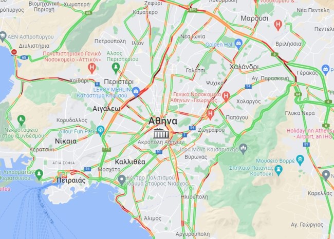 Μποτιλιάρισμα στην άνοδο του Κηφισού - Δείτε live την κίνηση