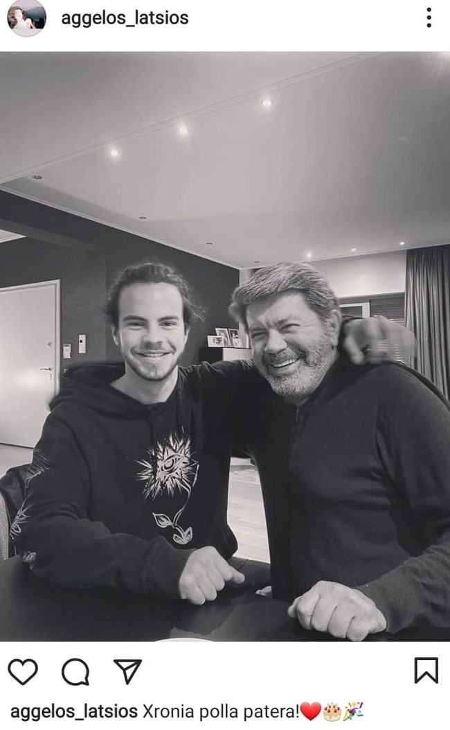 Άγγελος Λάτσιος: Η νέα φωτογραφία μαζί με τον πατέρα του Γιάννη Λάτσιο για τα γενέθλιά του