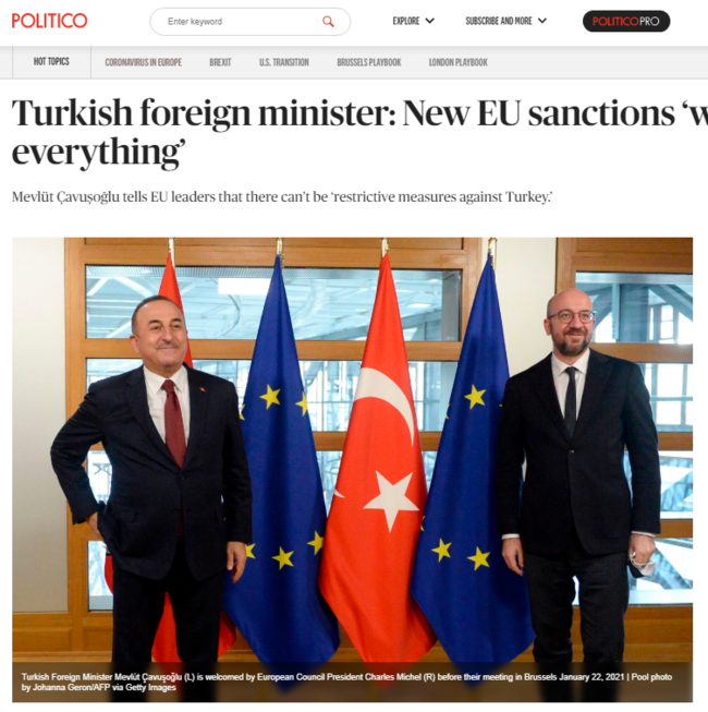 τσαβούσογλου politico