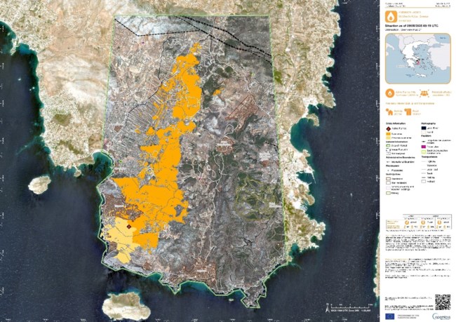 Καταστροφή: 15.808 τα καμένα στρέμματα στην Κερατέα σύμφωνα με την Υπηρεσία Copernicus