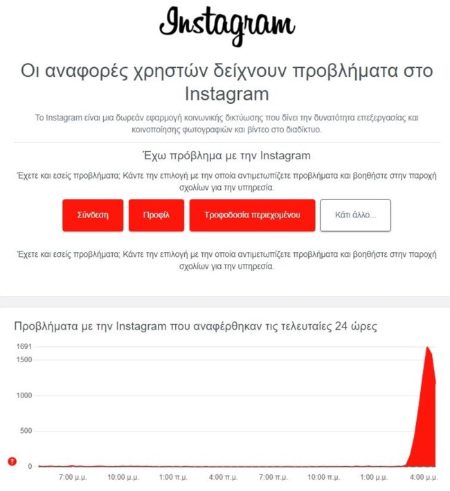 INSTAGRAM ΠΡΟΒΛΗΜΑ