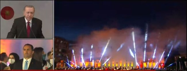 Ρεσιτάλ προκλήσεων στη φιέστα Ερντογάν - Κοράνι μέσα στην Αγία Σοφία και "κανονιές" σε τείχος με Αγίους [Βίντεο + εικόνες]