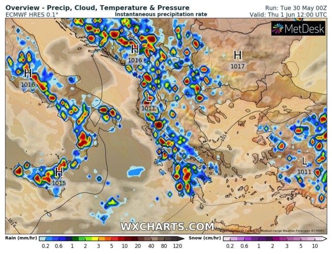Forecast Weather: Βροχερός και χωρίς καύσωνα ο Ιούνιος στην Ελλάδα - Τι δείχνουν τα παγκόσμια μαθηματικά μοντέλα