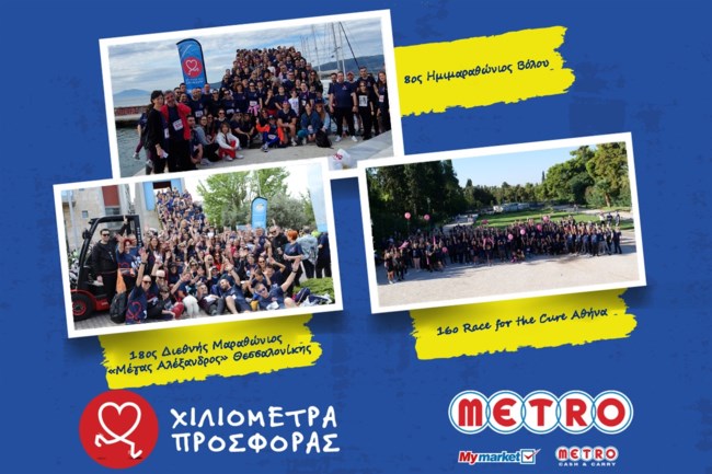 H METRO Running Team διένυσε 4.550 "Χιλιόμετρα Προσφοράς" το 2024