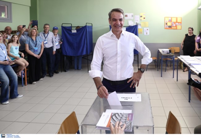 Στην Κηφισιά ψήφισε ο Κυριάκος Μητσοτάκης - "Ψηφίζουμε για να έχει η χώρα μια αποτελεσματική κυβέρνηση"