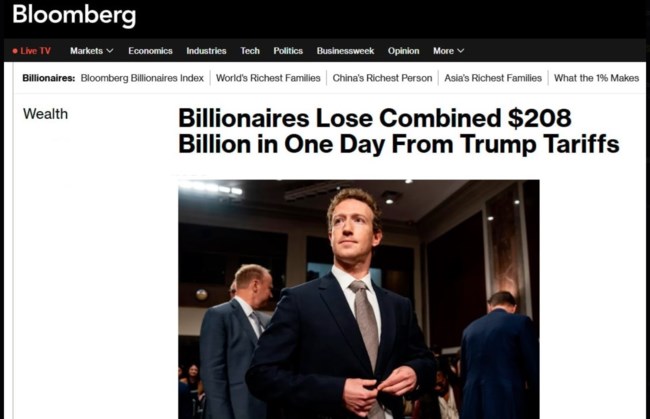 Τεράστια χασούρα για τους "κολλητούς" του Τραμπ λόγω των δασμών - Τα δισ. που "πέταξαν" από Μασκ, Μπέζο και Ζάκερμπεργκ