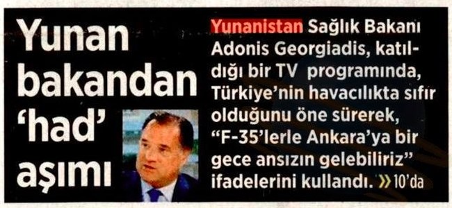 Ο Αδωνις Γεωργιάδης και τα F-35 που μπορούν να φθάσουν έως την Αγκυρα... "θύμωσαν" τους Τούρκους δημοσιογράφους